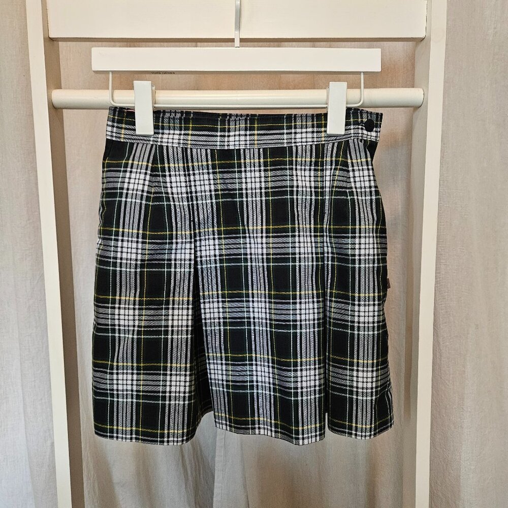 Dennis Uniform - Stitched-Down Kick Pleat Skirt, Campbell Plaid